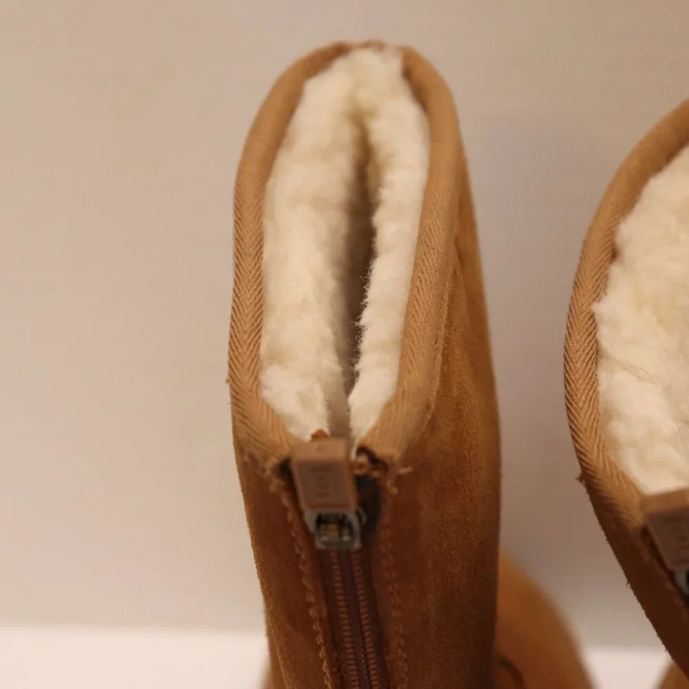 UGG‎ Boots Women's Chestnut S/N 1103742 Size US 4nFur Lined Zipper on Back